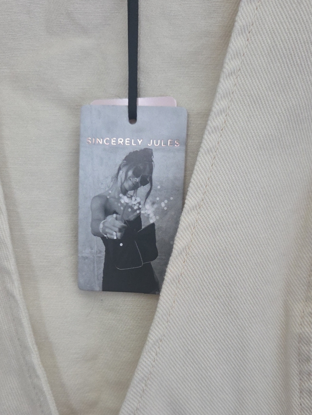 Sincerely Jules Cream Denim Vest - Picture 3 of 7